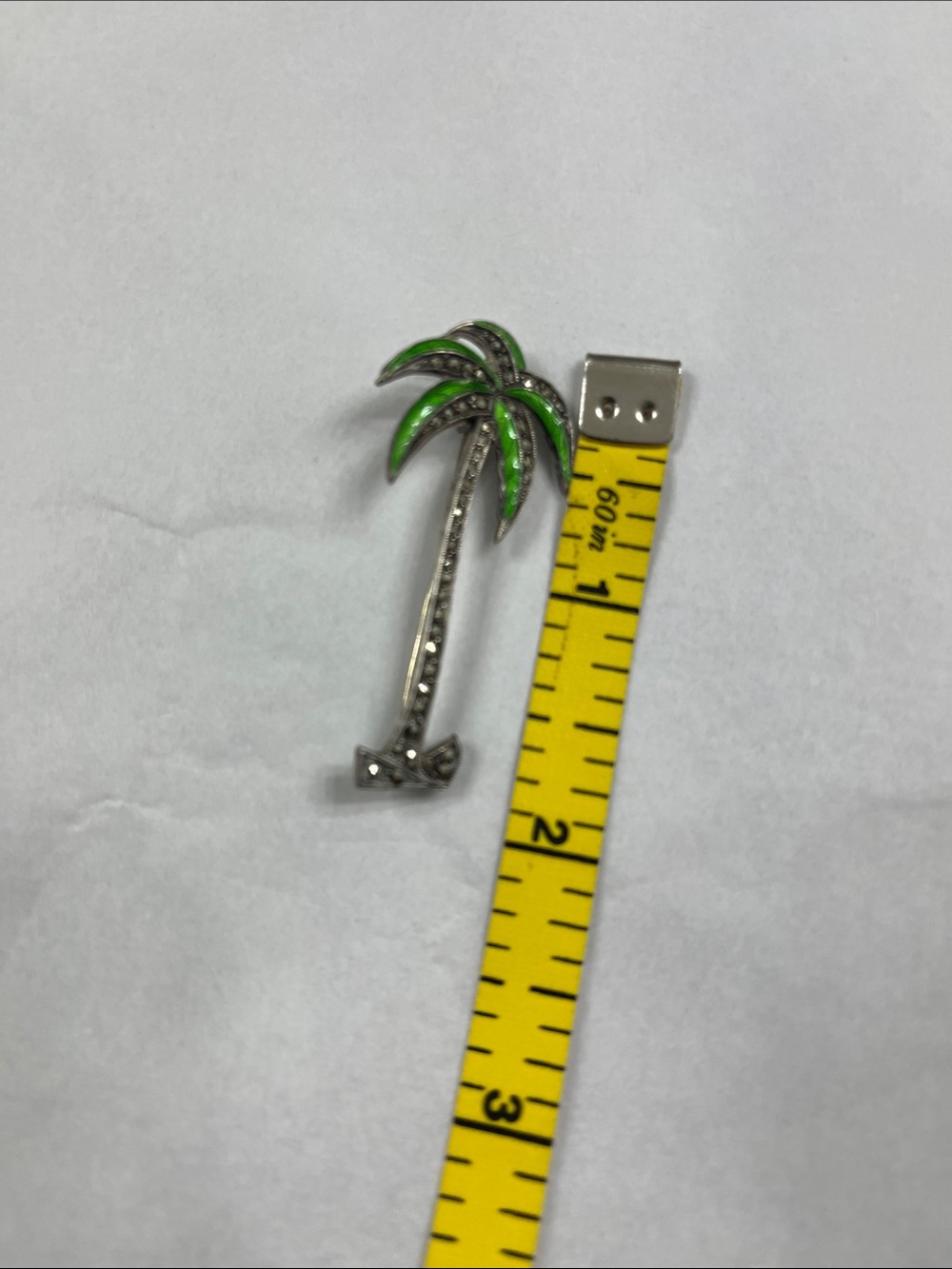 1930’s Palm Tree Sterling & Old Marcasites Broich - Picture 6 of 7